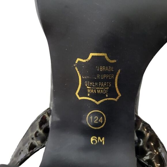 Vintage Seychelles Size 6 M California Block Heels Leather Black Animal Print - Picture 9 of 10
